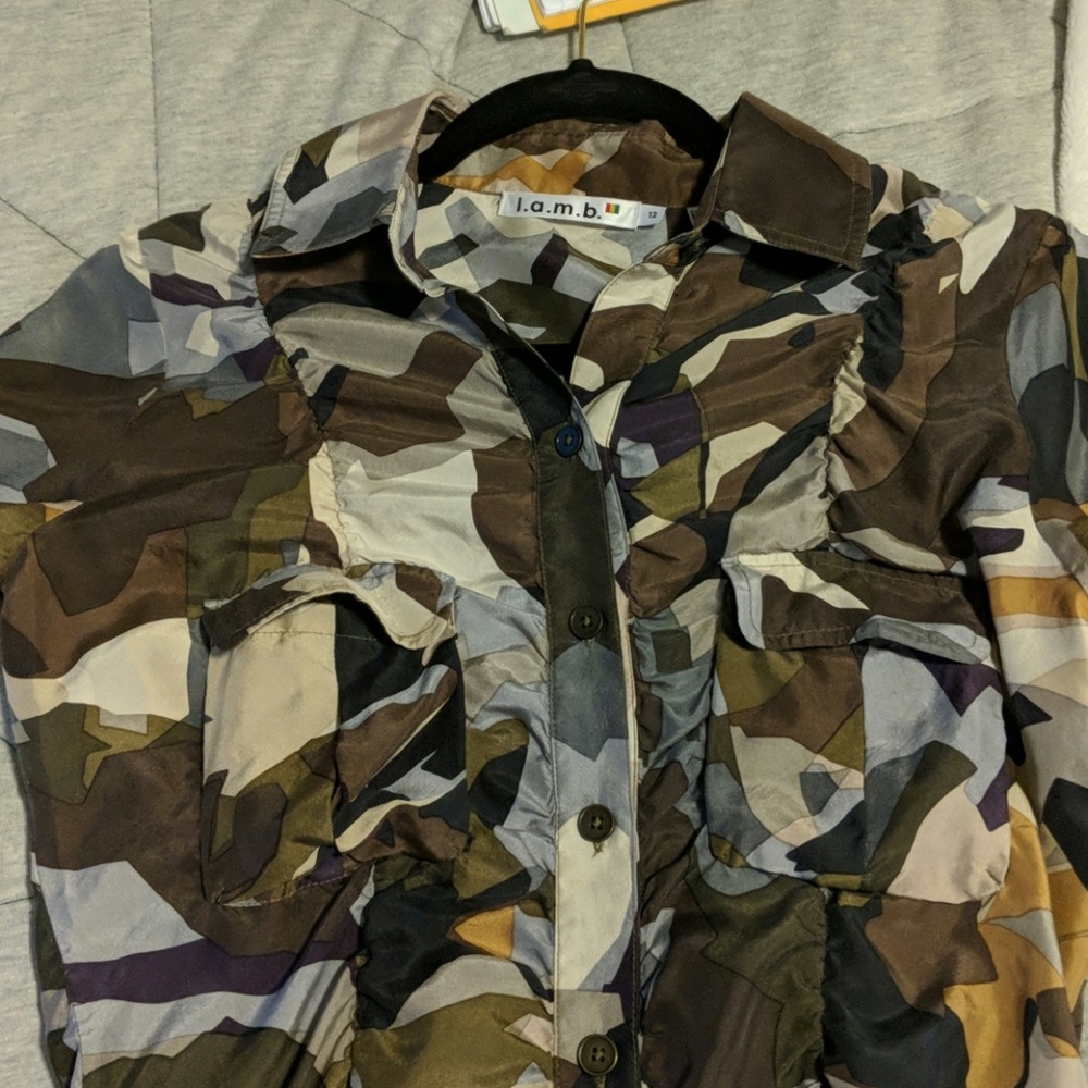 L.A.M.B camo blouse